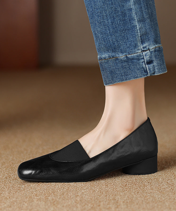 Loafers Sheepskin Women Splicing Brown Comfy Chunky