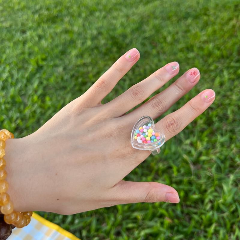 Funky Candy Heart Star Rings