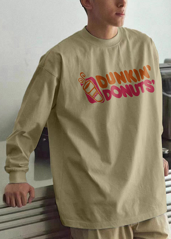 Cotton Neck Men Spring Print O T Black Casual Shirts