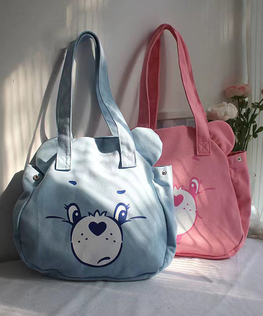 Lässige, blaue Handtasche mit Cartoon-Print und großer Kapazität SX1027