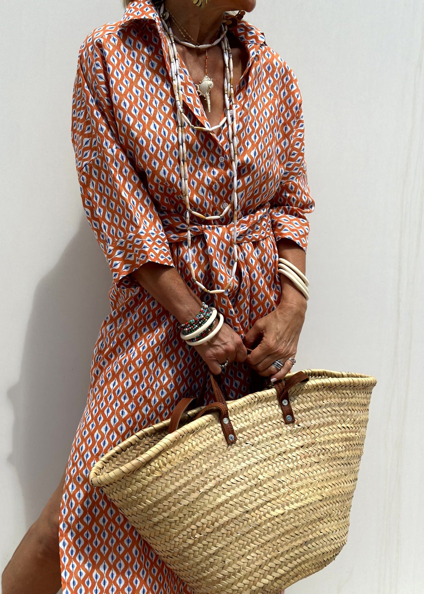 Blue Long Striped Casual Open Patchwork Side Shirts Dress