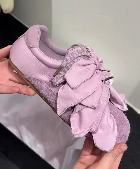 Apricot For Flat Women Suede Bow Shoes Casual Splicing