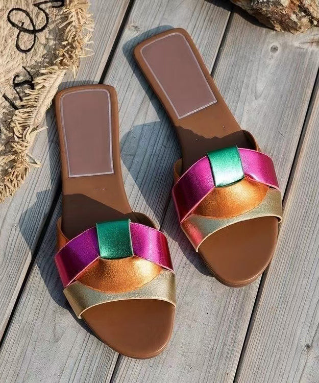 Beach Peep Slippers Casual Comfy Multicolor Toe