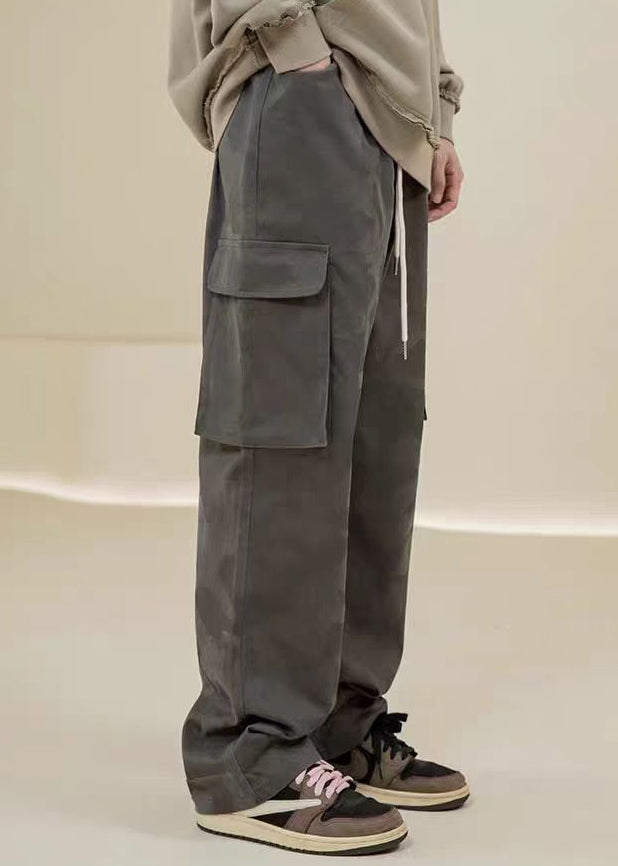 Camouflage Casual Mens Pockets Green Embroideried Pants Cotton