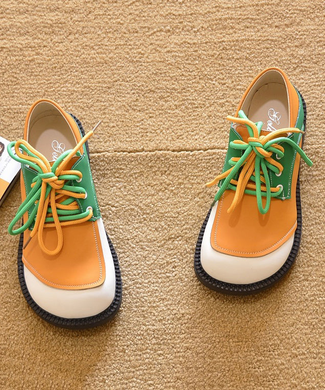 Casual Shoes Lace For Up Green Flat Women Splicing