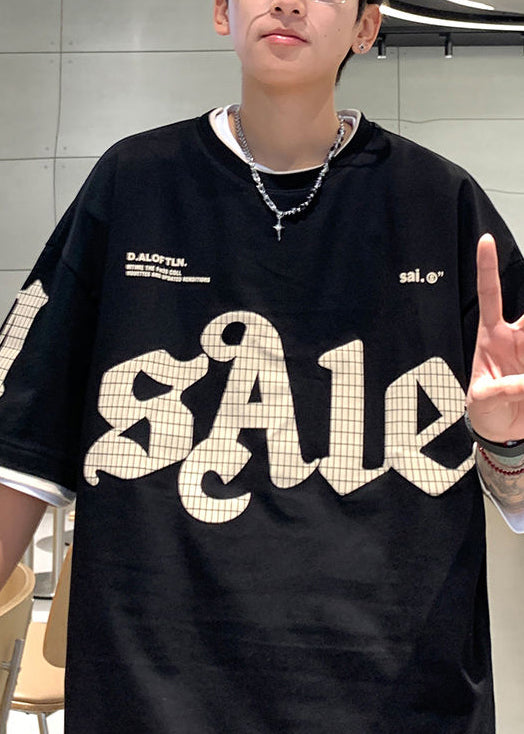 Cotton Casual Print Green False Pieces T Mens Shirt Two Summer