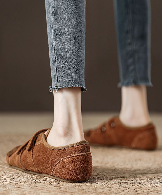 Green Buckle Splicing Flat Suede For Shoes Strap Women Casual