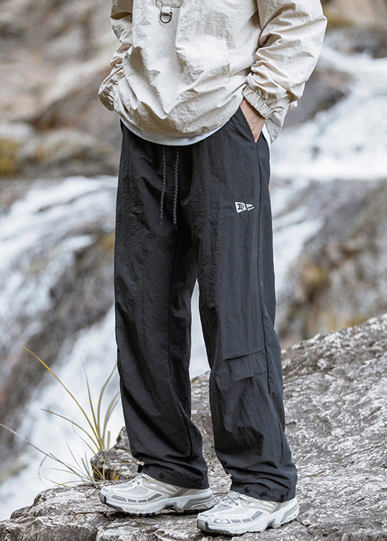 Pockets Wrinkled Pants Mens Cotton Summer Casual Green