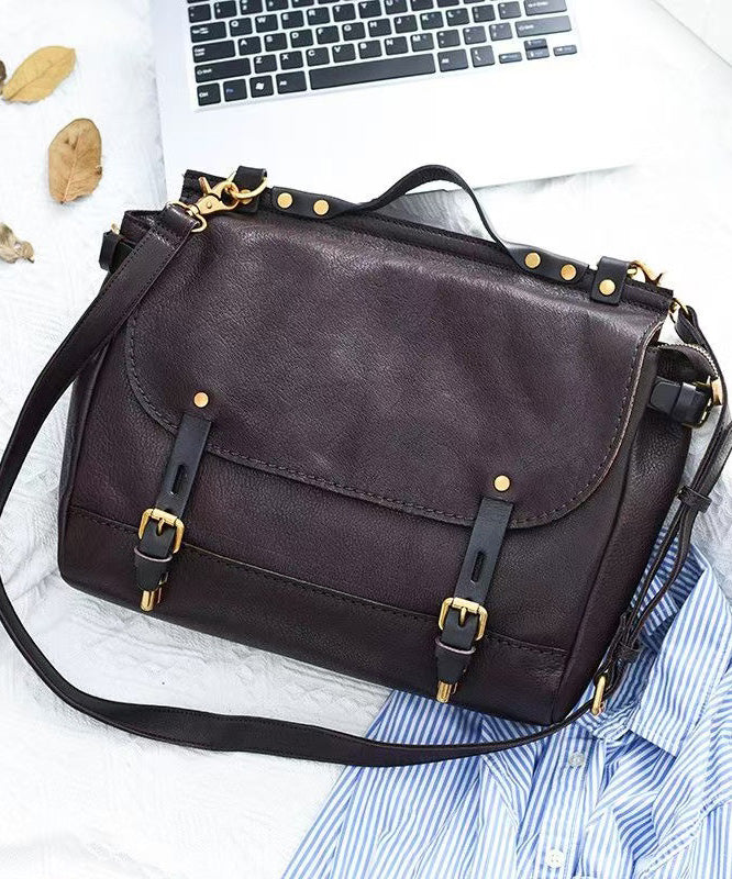 Bag Messenger Capacity Leather Casual CrossBody Large Khaki