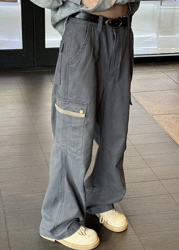 Casual Denim Men Waist Spring Pants Pockets High Khaki