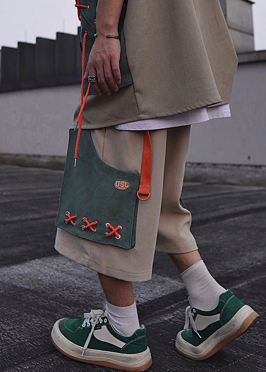 Oversized Pockets Casual Khaki Summer Mens Cotton Shorts