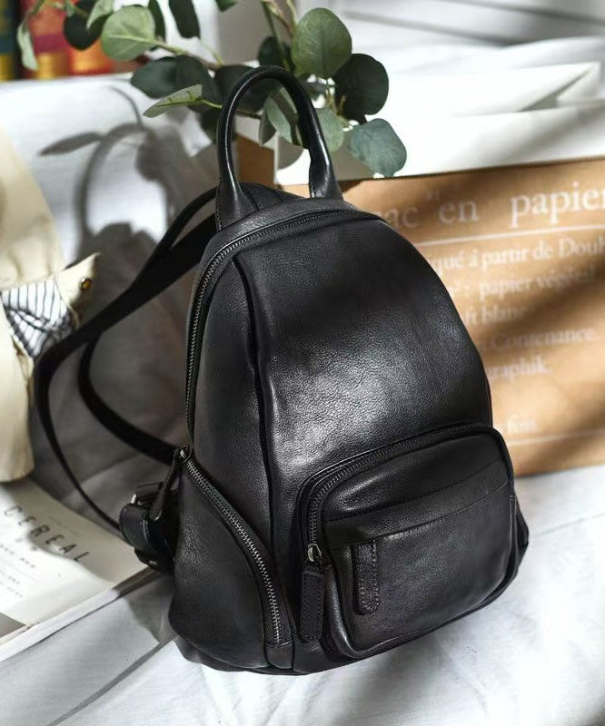 Tote Leather Backpack Handbag Large Capacity Orange Casual