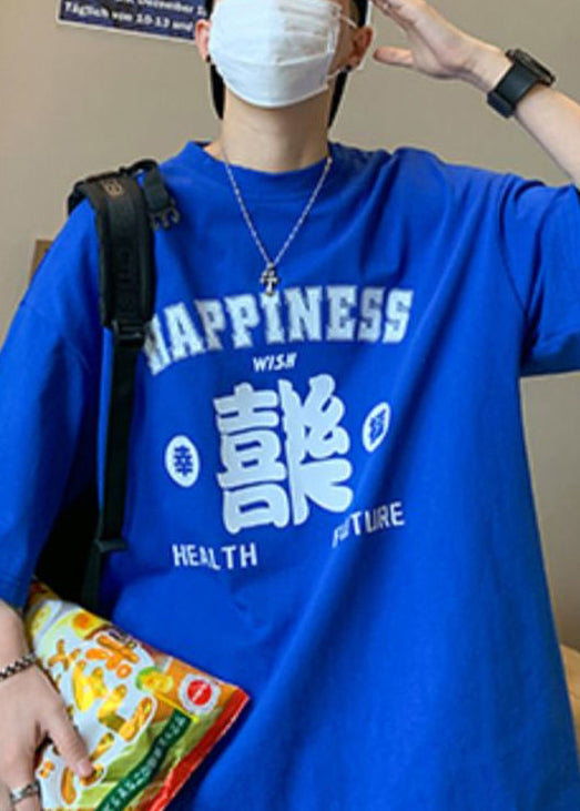 Half Casual Pink Cotton Neck O Print T Sleeve Shirts Men