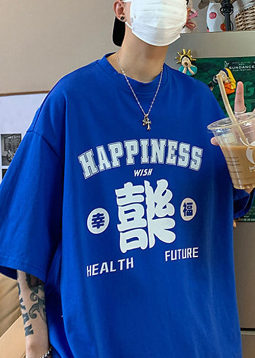 Half Casual Pink Cotton Neck O Print T Sleeve Shirts Men