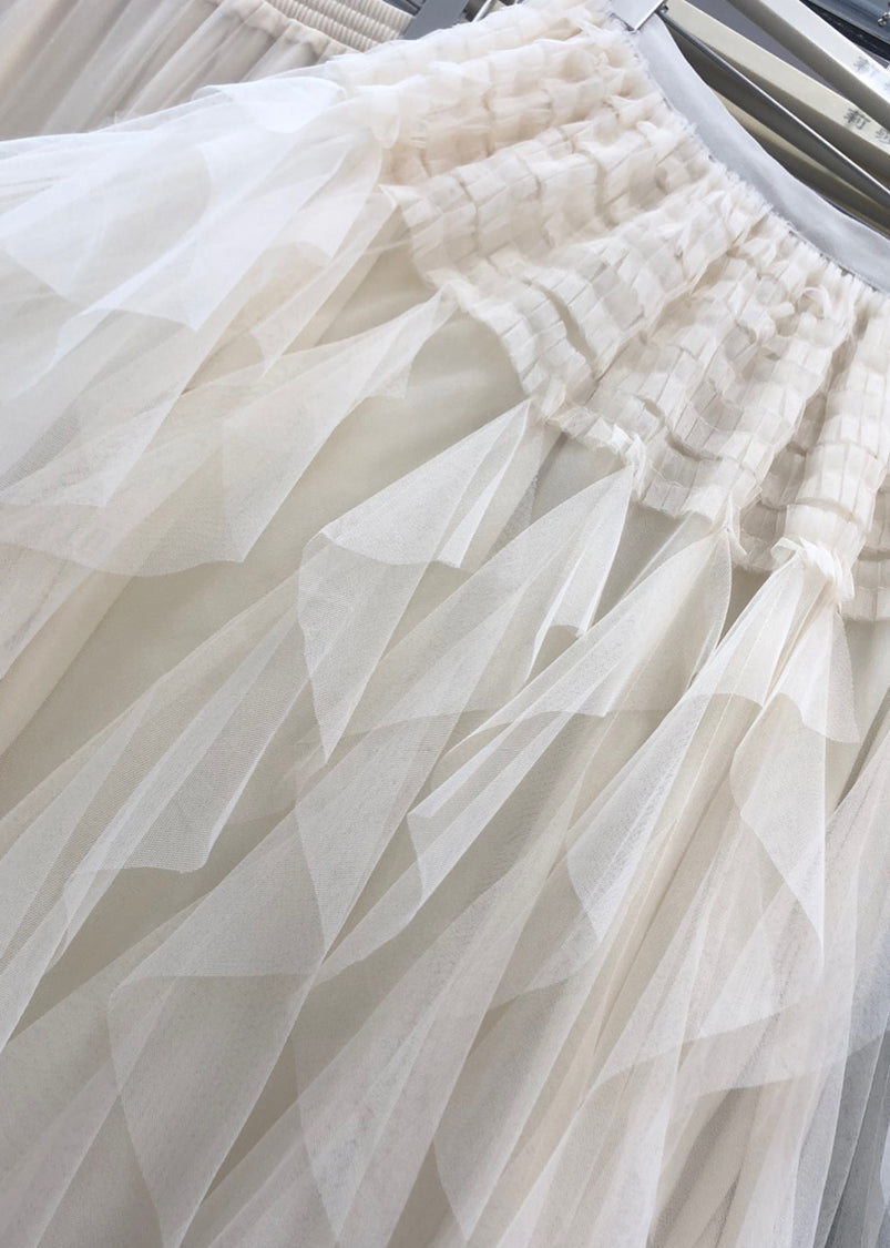 Casual Elastic Tulle Patchwork A Purple Waist Asymmetrical Line