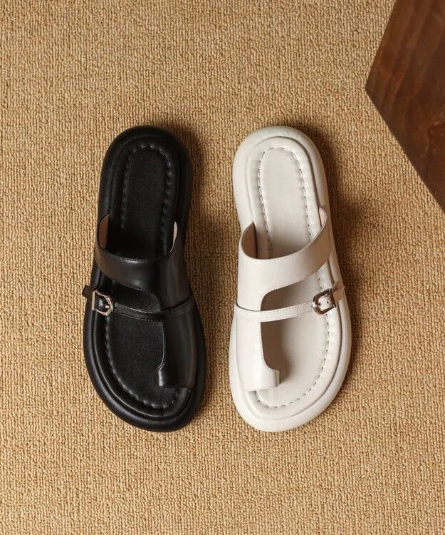 Casual Splicing Hollow Out Black Flip Flops Slide Sandals AP1013