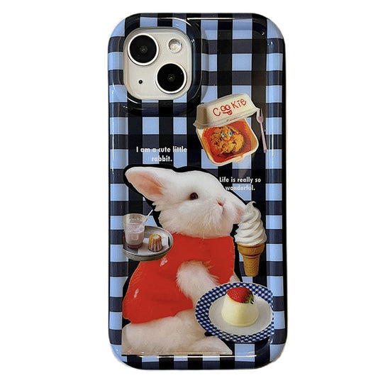 Blue Checker Rabbit Phone Case