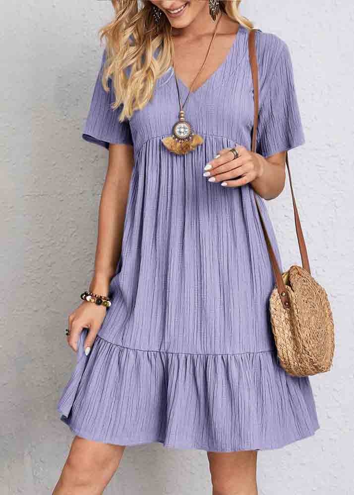 Army V Green Summer Cotton Day Neck Chic Patchwork Dress