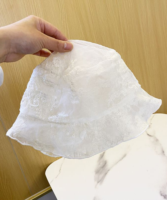 Black Bucket Hat Lace Chic Embroidered