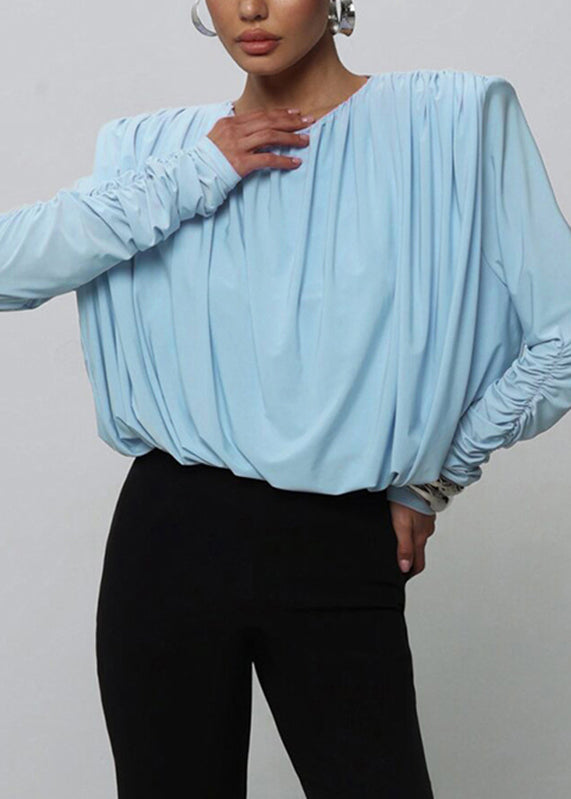 Bodysuit Blue Backless Fall O-Neck Chic