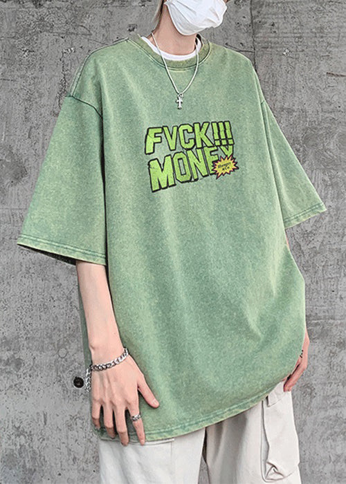 Shirts Sleeve Green T Print Half Best Chic Men Cotton Letter