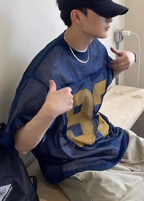 Summer Out Tees Hollow Chic Tulle Khaki Oversized Graphic Mens