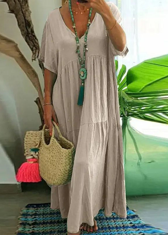Patchwork Oversized Chic Summer Cotton Green Beach Lake Dress