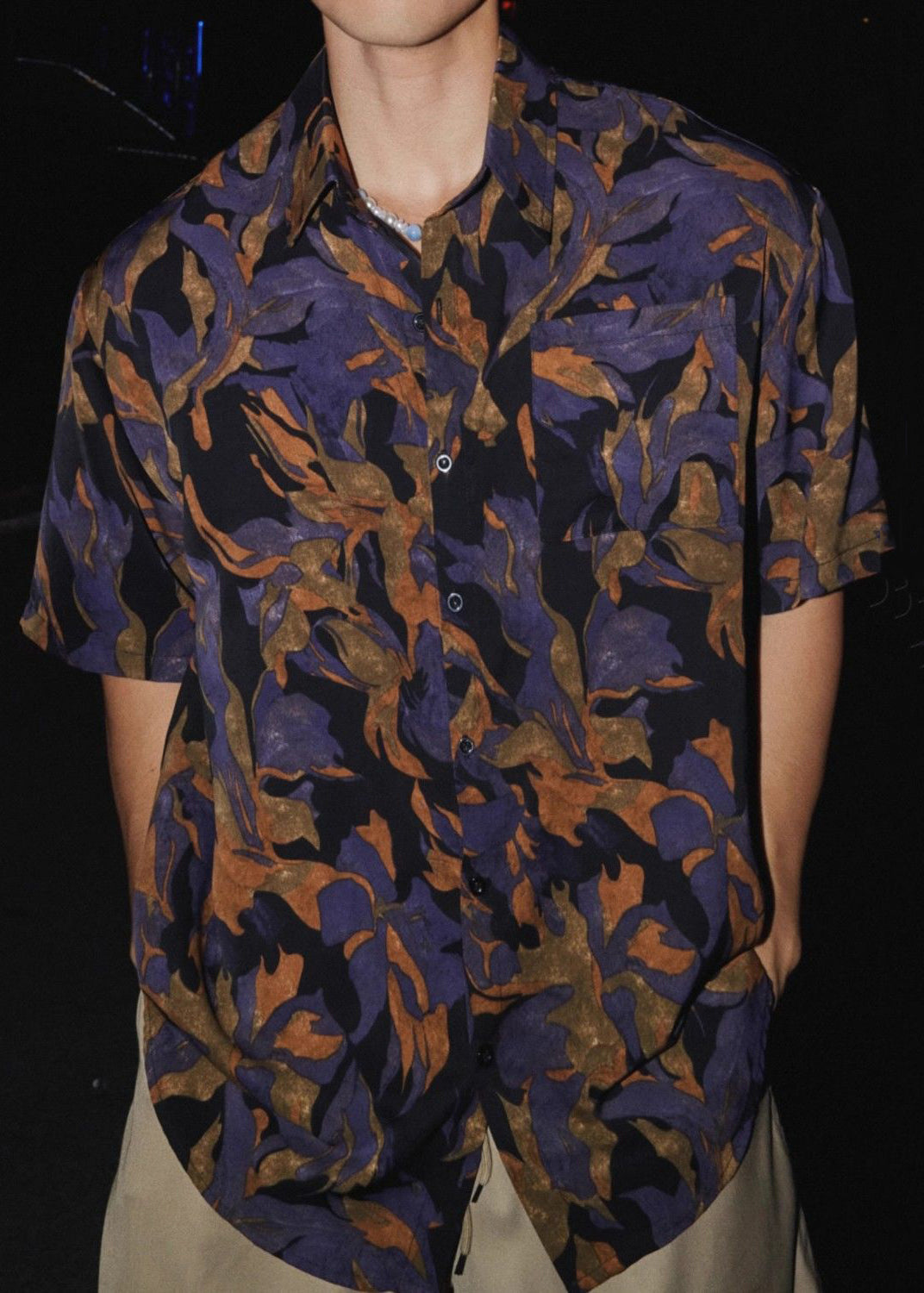 Print Peter Men Chic Pan Cotton Summer Shirt Collar