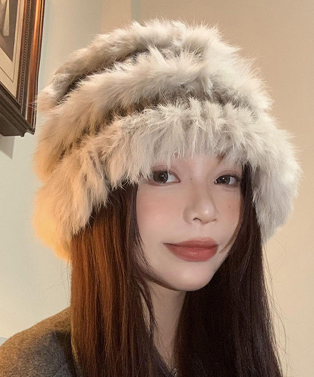 Chic Rabbit Hair Knitted Winter Warm Fisherman Hat WB030