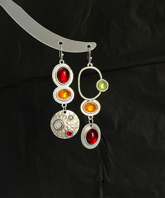 Geometry Sterling Drop Silver Alloy Rainbow Out Hollow Chic