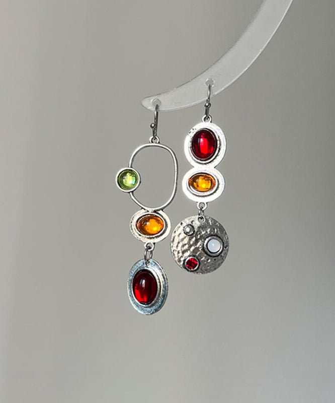 Geometry Sterling Drop Silver Alloy Rainbow Out Hollow Chic