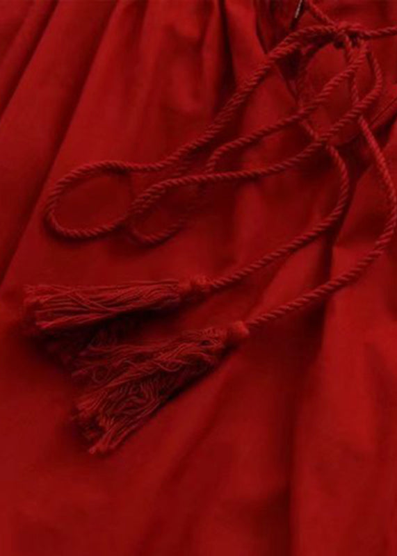 Chemise à manches longues en patchwork de dentelle rouge chic VV025