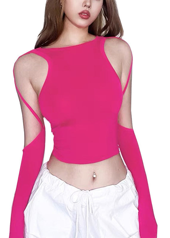 Top Asymmetrical Rose Shoulder Chic Cold Summer