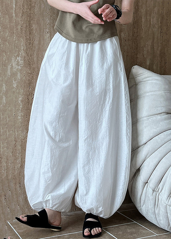 Cotton Chic Oversized Lantern White Summer Pants
