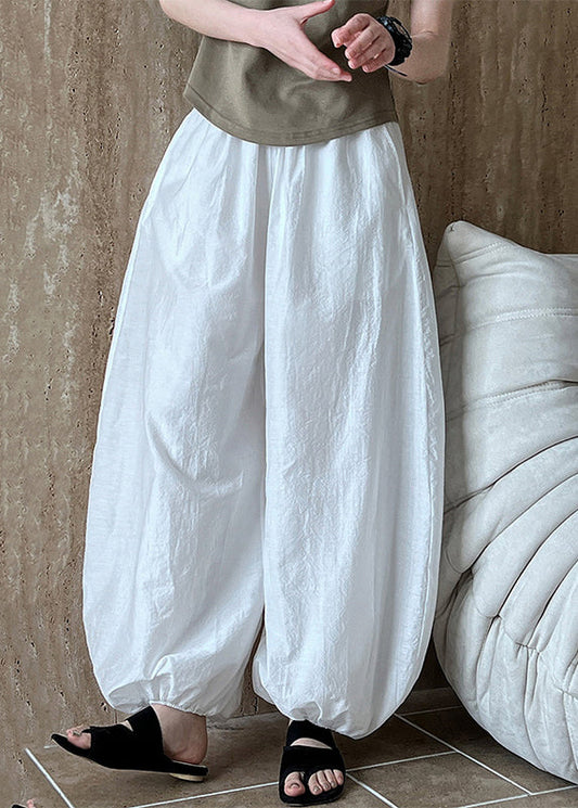 Cotton Chic Oversized Lantern White Summer Pants