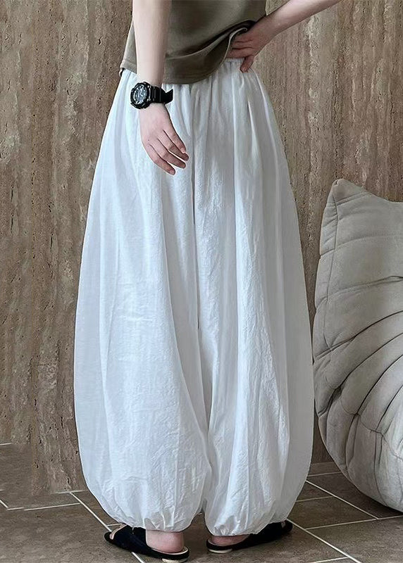 Cotton Chic Oversized Lantern White Summer Pants