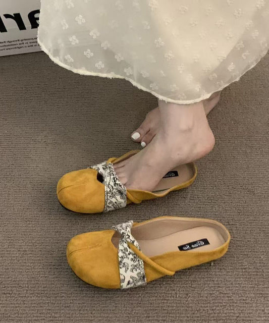 Yellow Slide Splicing Sandals Boutique Chic Suede