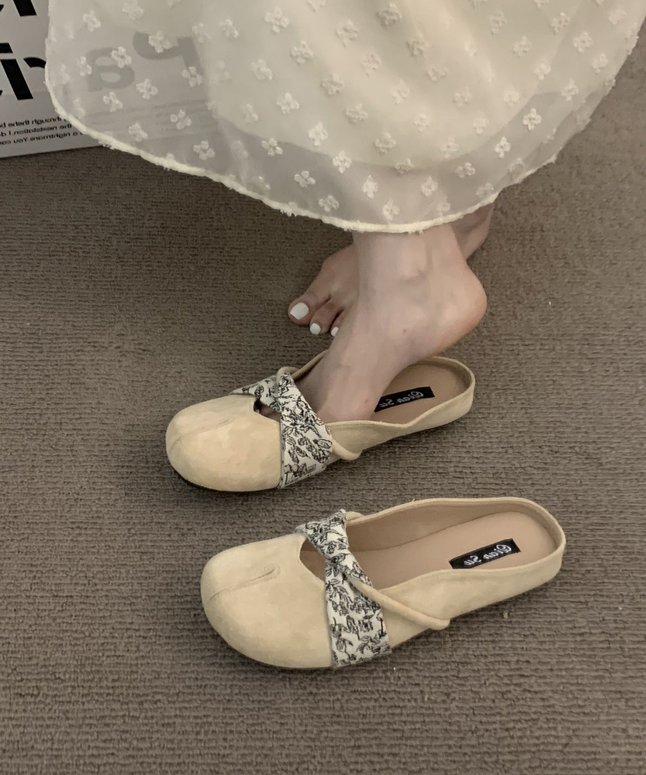 Yellow Slide Splicing Sandals Boutique Chic Suede