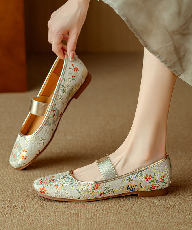 Embroidered Flat Style Blue For Women Shoes Chinese Splicing