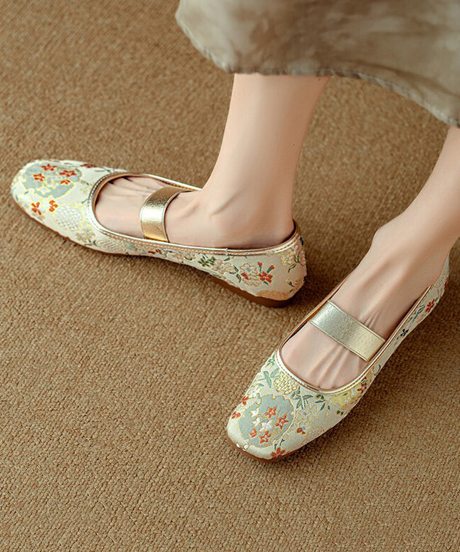 Embroidered Flat Style Blue For Women Shoes Chinese Splicing