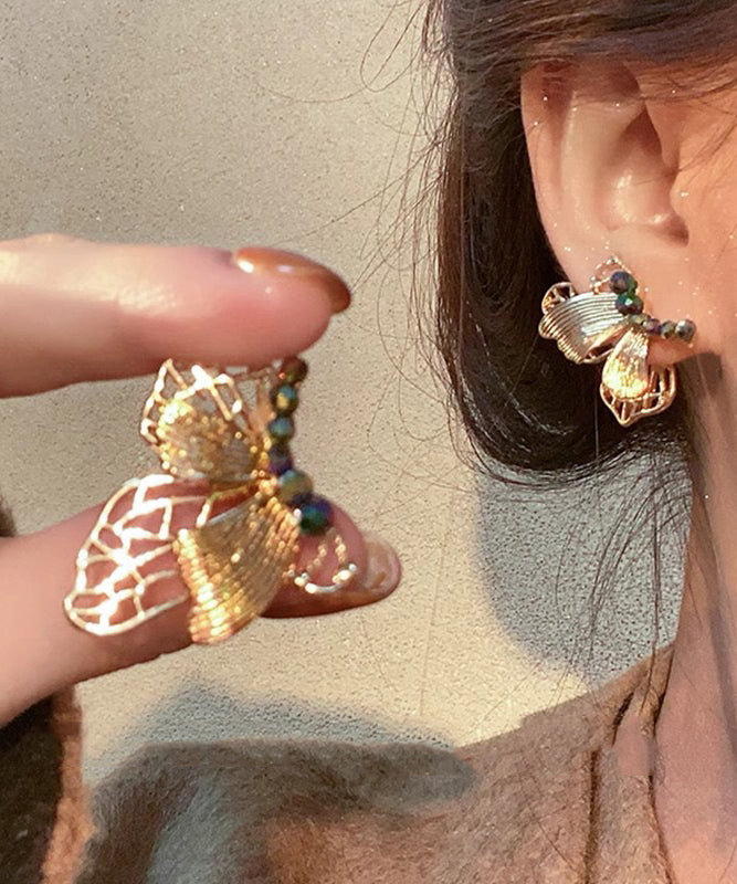 Style Gold Butterfly Ancient Chinese Resin Dharma Stud