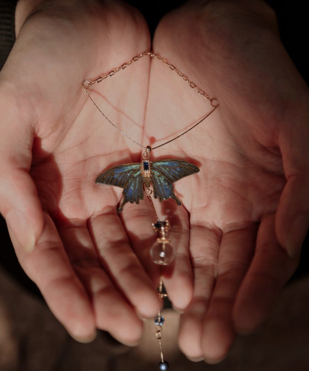 Bead Overgild Zircon Pendant Gold Style Copper Glass Wing Chinese