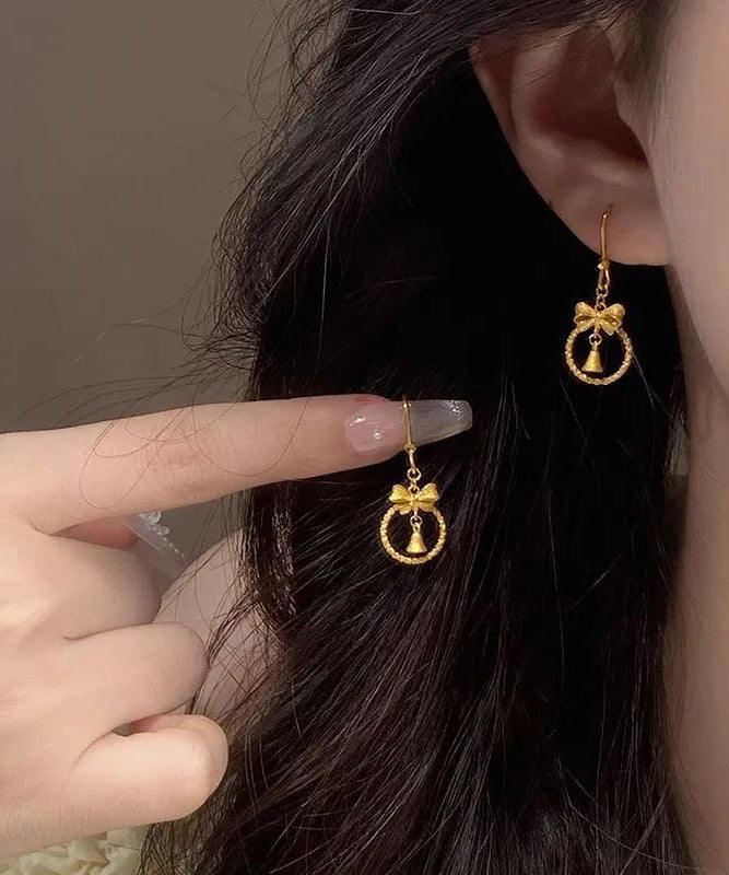 Bow Style Silver Bell Drop Chinese Sterling Gold Overgild Small