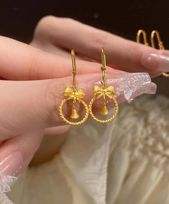 Bow Style Silver Bell Drop Chinese Sterling Gold Overgild Small