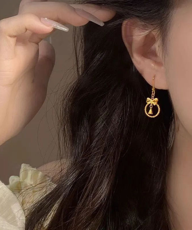 Bow Style Silver Bell Drop Chinese Sterling Gold Overgild Small