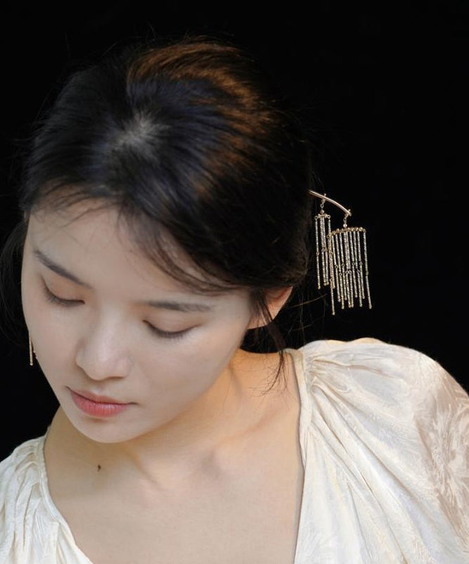 Hairpin Chinese Gold Sterling Style Silver Tassel Overgild