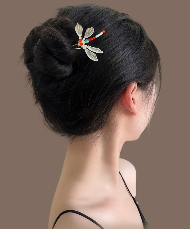 Dragonfly Chinese Rainbow U-Shaped Hairpin Overgild Style