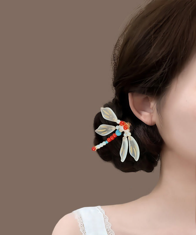 Dragonfly Chinese Rainbow U-Shaped Hairpin Overgild Style