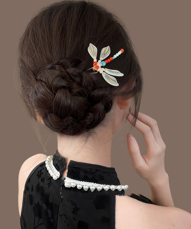 Dragonfly Chinese Rainbow U-Shaped Hairpin Overgild Style