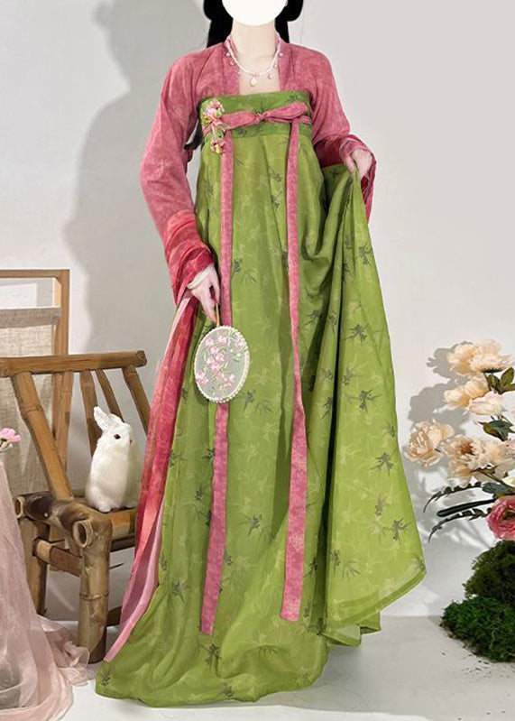 Red Top Piece Fall Two Maxi Style Chinese Skirts Set And Print